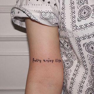 Lettering Waterproof Temporary Tattoo Black - One Piece
