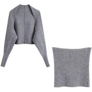 Plain Knit Shawl / Knit Tube Top