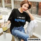 Round-neck Letter Print Boxy-fit T-shirt