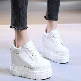 Platform Hidden Wedge Heel High-top Sneakers