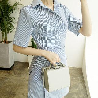 Striped Layered Shirtdress