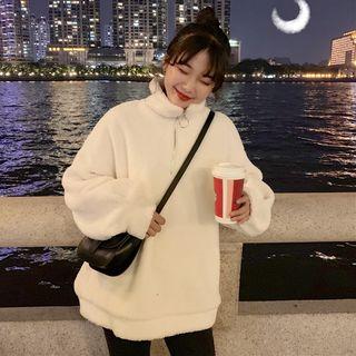 Fleece Zip Sweatshirt As Shown In Figure - One Size