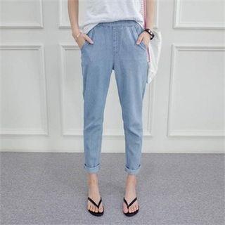 Band-waist Harem Jeans