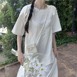Strappy Midi Overall Dress / Short-sleeve T-shirt