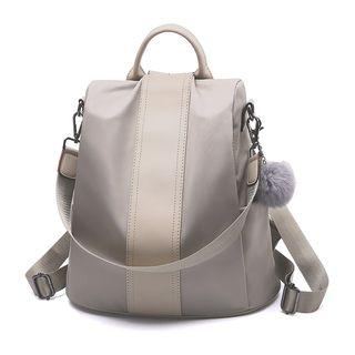 Waterproof Faux Leather Panel Backpack