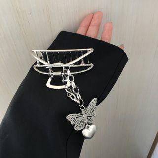 Butterfly Hair Clamp 1 Pc - Silver - One Size