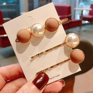 Faux Pearl Matte Bead Hair Pin