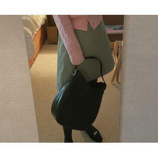 Zip-back Corduroy Midi A-line Skirt