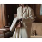 Single-breasted Woolen Long Coat (cream) One Size