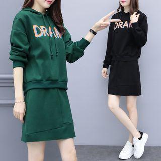Set: Lettering Hoodie + Mini A-line Skirt