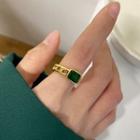 Rhinestone Alloy Open Ring E221 - Gold - One Size