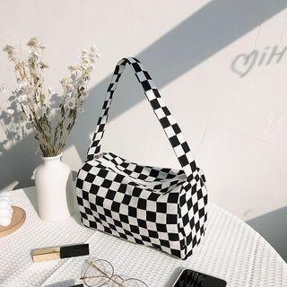 Checkered Hobo Bag Checkerboard - Black & White - One Size