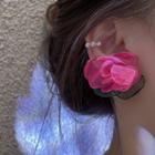 Flower Mesh Earring 1 Pair - Red - One Size