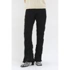 Crinkled Straight-leg Pants Black - One Size
