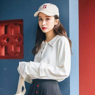 Plain Polo Pullover White - One Size