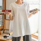 Plus Size Letter Patch T-shirt