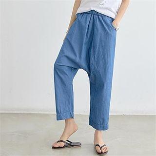 Band-waist Denim Pants