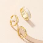 Set Of 3: Alloy Open Ring (assorted Designs) Set Of 3 - Ring - Gold - One Size