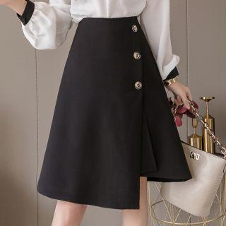 High Waist Irregular A-line Skirt