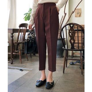 Pleated-front Cuffed-hem Pants