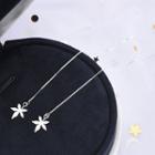 Floral Threader Earring 1 Pair - Silver - One Size