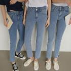 Slit-side Straight-leg Jeans In 3 Lengths