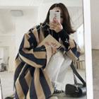 Color-block Striped Long-sleeve Midi Top