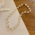 Heart Faux Crystal Alloy Choker Transparent - One Size