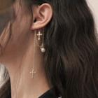 Cross Fringe Dangle Earring 1 Pc - As Shown In Figure - One Size
