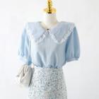 Two Tone Lace Oversize Blouse