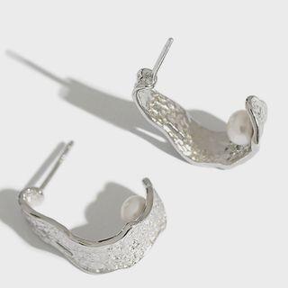 Freshwater Pearl Sterling Silver Dangle Earring 1 Pair - With Silver Earring Back - Silver - One Size
