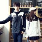 Couple Matching Letter Panel Hooded Jacket