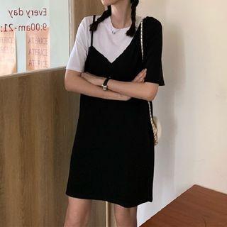 Two-tone Mini Shift Dress