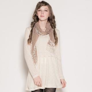 Gathered-waist Lace Dress