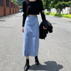 Denim High-waist Skirt - 2 Colors