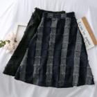 Fringed Woolen A-line Skirt