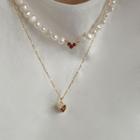 Heart Pendant Freshwater Pearl Necklace