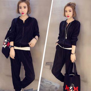 Set: Plain Zip Jacket + Jogger Pants