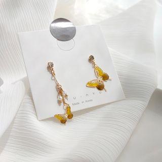 Asymmetrical Glaze Butterfly Drop Earring