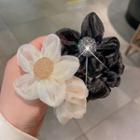 Flower Mesh Rhinestone Hair Tie