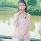 Floral Print Tasseled 3/4 Sleeve Light Jacket