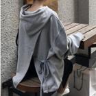Open Back Oversize Hoodie Gray - One Size