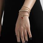 Set Of 4: Rhinestone Chain Bracelet 1197 - Set Of 4 - Gold - One Size