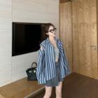 Striped Shirt / Camisole Top / Pleated Skirt