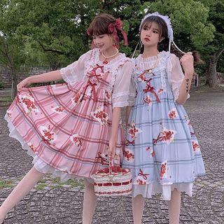Fruit Print Spaghetti Strap A-line Dress