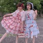 Fruit Print Spaghetti Strap A-line Dress