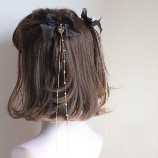 Set Of 1 / 2: Bow Faux Pearl / Heart Hair Clip