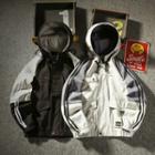 Contrast Trim Color Block Hooded Zip Jacket