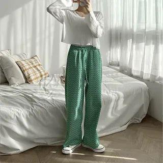 Chevron Straight-leg Sweatpants
