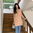 Multicolor Chiffon Spaghetti-strap Dress Pink & Yellow - One Size